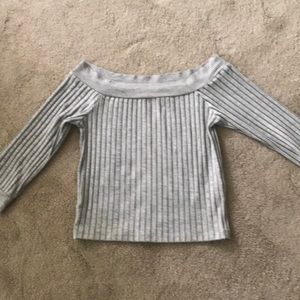 Off the shoulder rubbed T-shirt